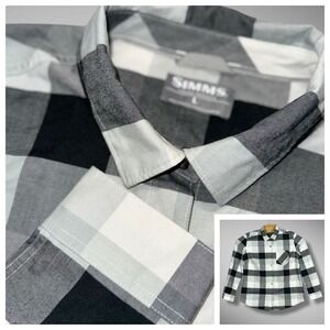 Simms‎ Fishing Gear Buffalo Plaid Button Up Shirt Womens Large Outdoors